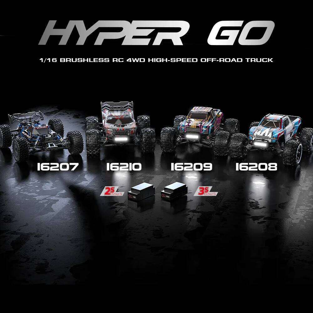 HYPER GO MJX 16207 1:16 RC 62KM/H Brushless 4WD Racing Car High-speed Off-Road Remote Control Toy Y260131