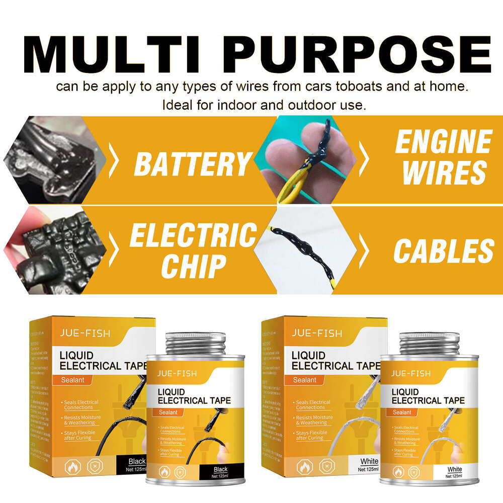 Black Waterproof Temperature Resistant Heat Shrink Tube Liquid Insulation Flame Retardant Electrical Tape S260202