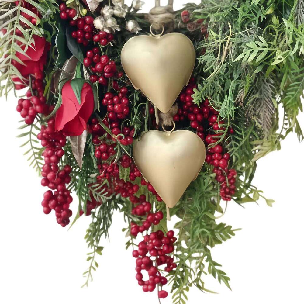 Heart Shape Wreath Garland Home Decor Valentines Day Wreaths Front Door for Festival Celebration February Porch 26Y0201