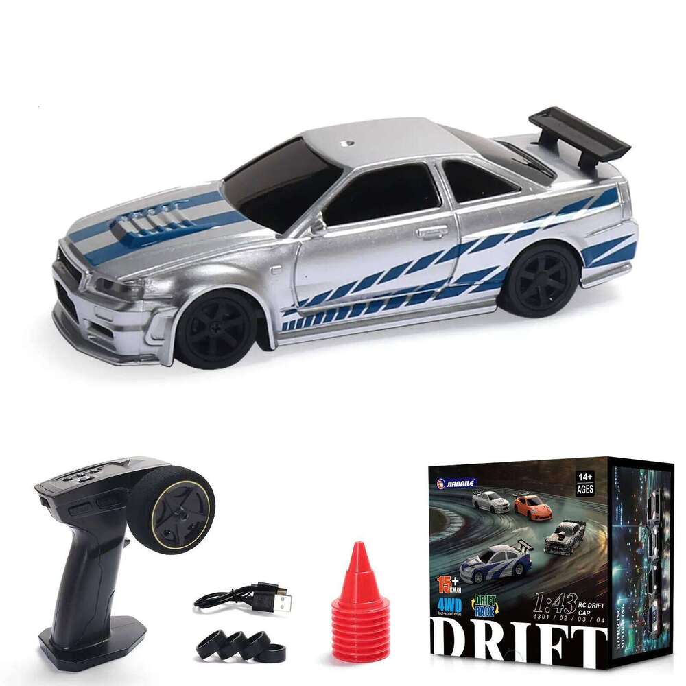 New RC 1/43 Drifting Racing RTR 4WD Four-wheel Drive High Speed Radio Control 2.4g Drift Race Car Mini Model Gifts Y260131