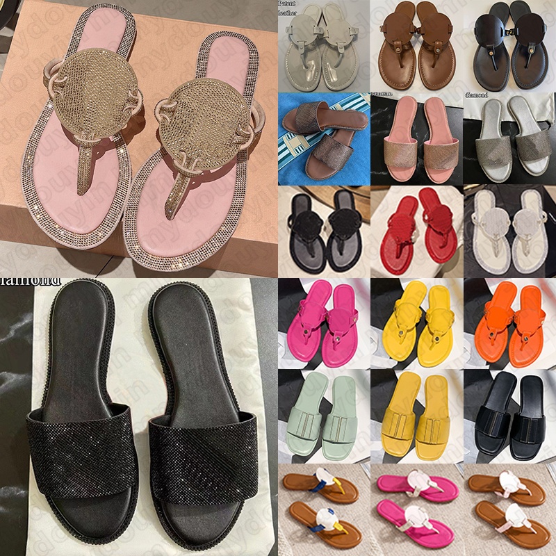 free shipping designer sandals slippers men women sandles lady diamond sparkling leather patent girl slides shoes summer outdoor beach rhinestones flips flops