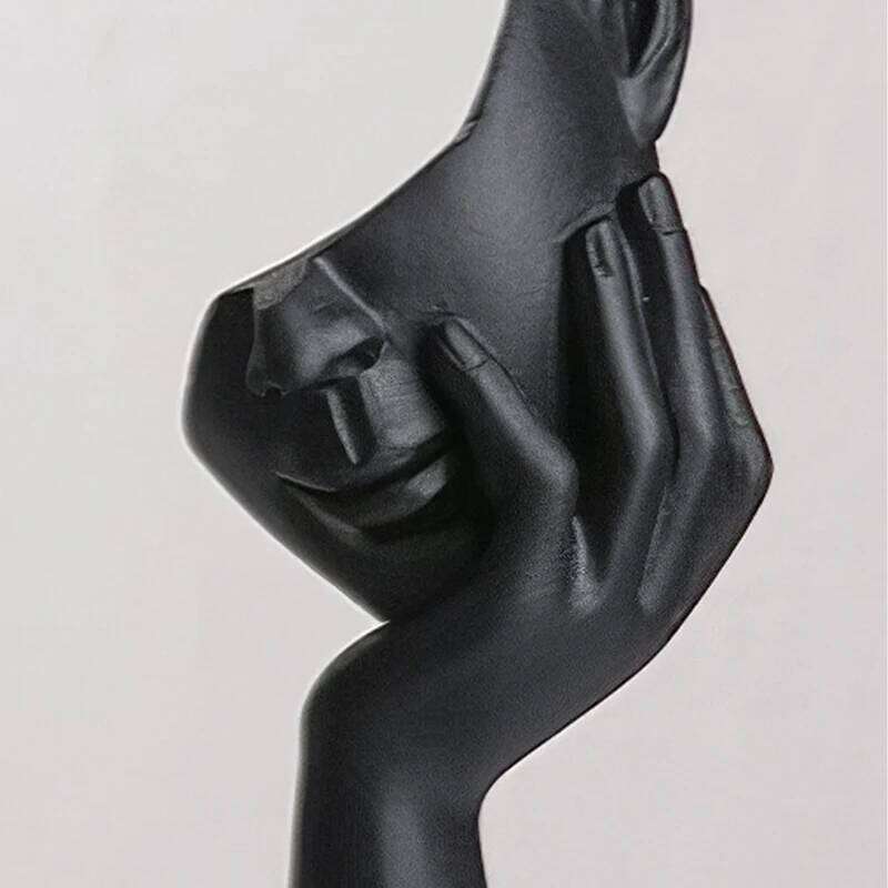 1PC, creative abstract action decorative items, black thinker figure sculpture, home soft furnishings Y260202