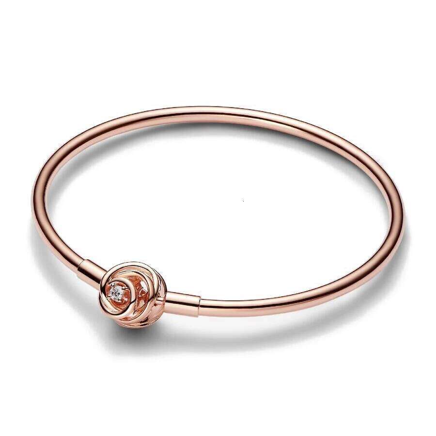 925 Sterling Silver 1719 21cm Gold Plated Heart-Shaped Snowflake Love Luxury Pendant Bracelet For DIY Bead Charms Women Jewelry H260202