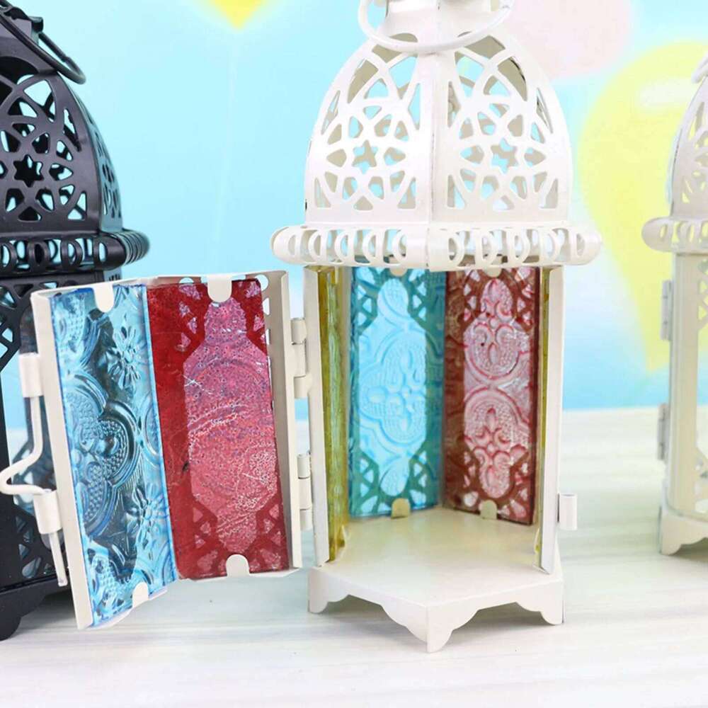 Antique Moroccan Style Lantern Hollow Candle Holder Stand Wedding Romantic Decor Y260131