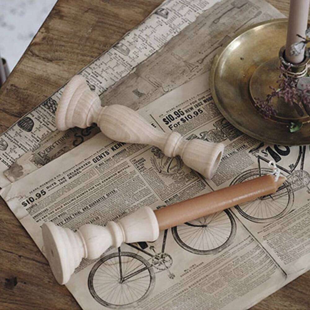 Wooden Candlesticks Unfinished DIY Classic Craft Candle Holders for Paint or Living Room Home Wedding Holiday Decorations Y260131