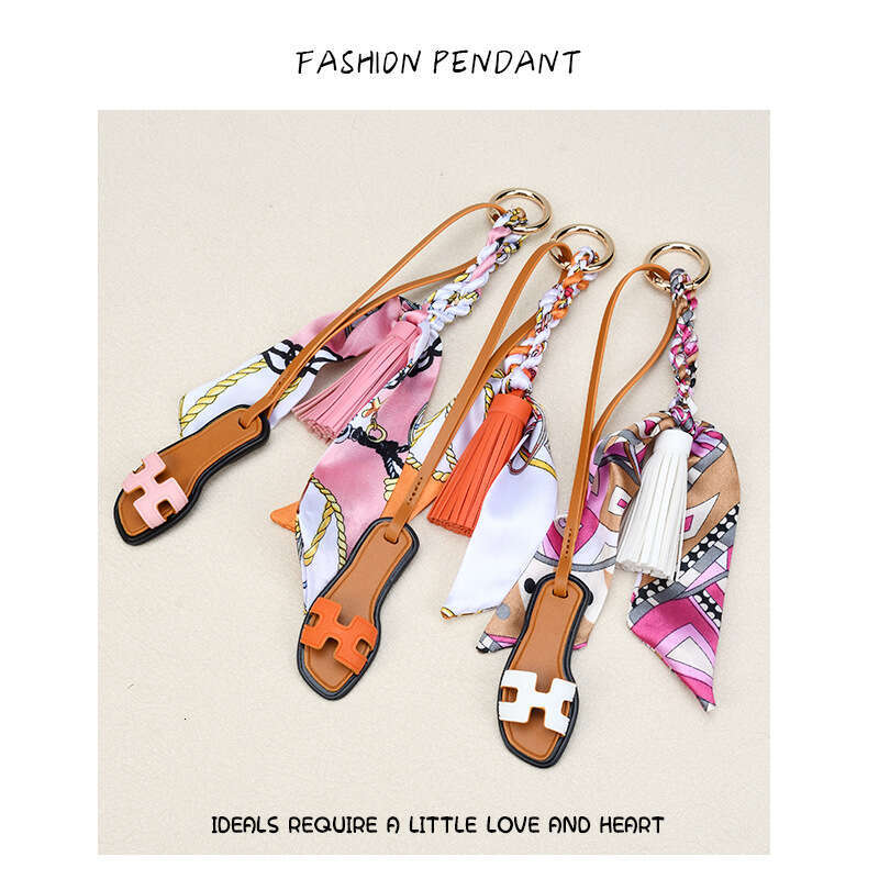 Silk scarf tassel keychain Small slippers pendant A gift suitable for birthday presents