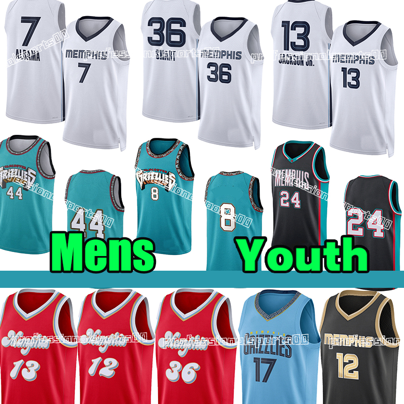 Memphis Basketball Jersey Grizzliess Jersey #13 Jackson Jr. #12 Morant #22 Bane Basketball Jerseys