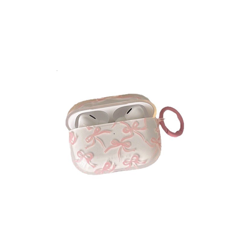 Pink Bowknot Compatible with Apple Case AirPods Earphones 2022 New Wireless 2nd Generation Pro
