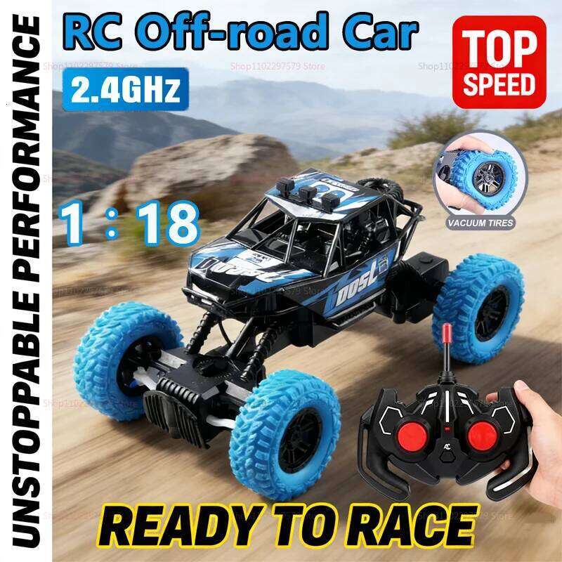 Remote Control Off-Road Climbing Car 1:18 Kids High Speed Flashing Lights Rechargeable Toy Vehicle Gifts For Boys And Girls Y260131