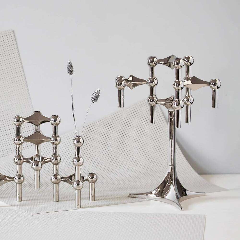 Gold molecular structure metal living room ornaments gifts home decor candlestick Y260131