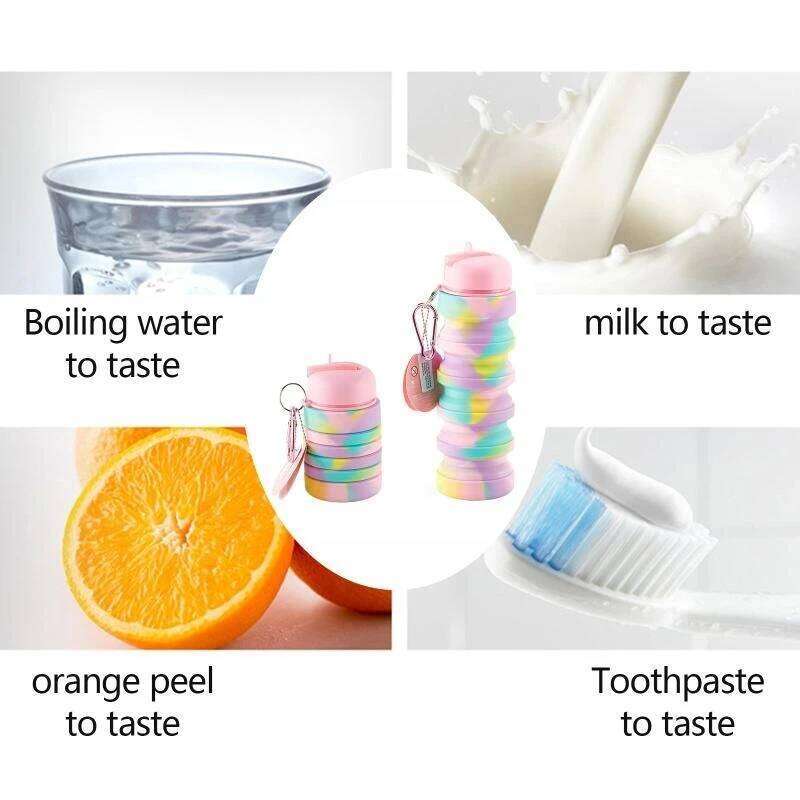 CNDY Collapsible Bottle, Reusable BPA Silicone Foldable Bottles for Travel, Portable Leak Proof Water Kettle Z260202