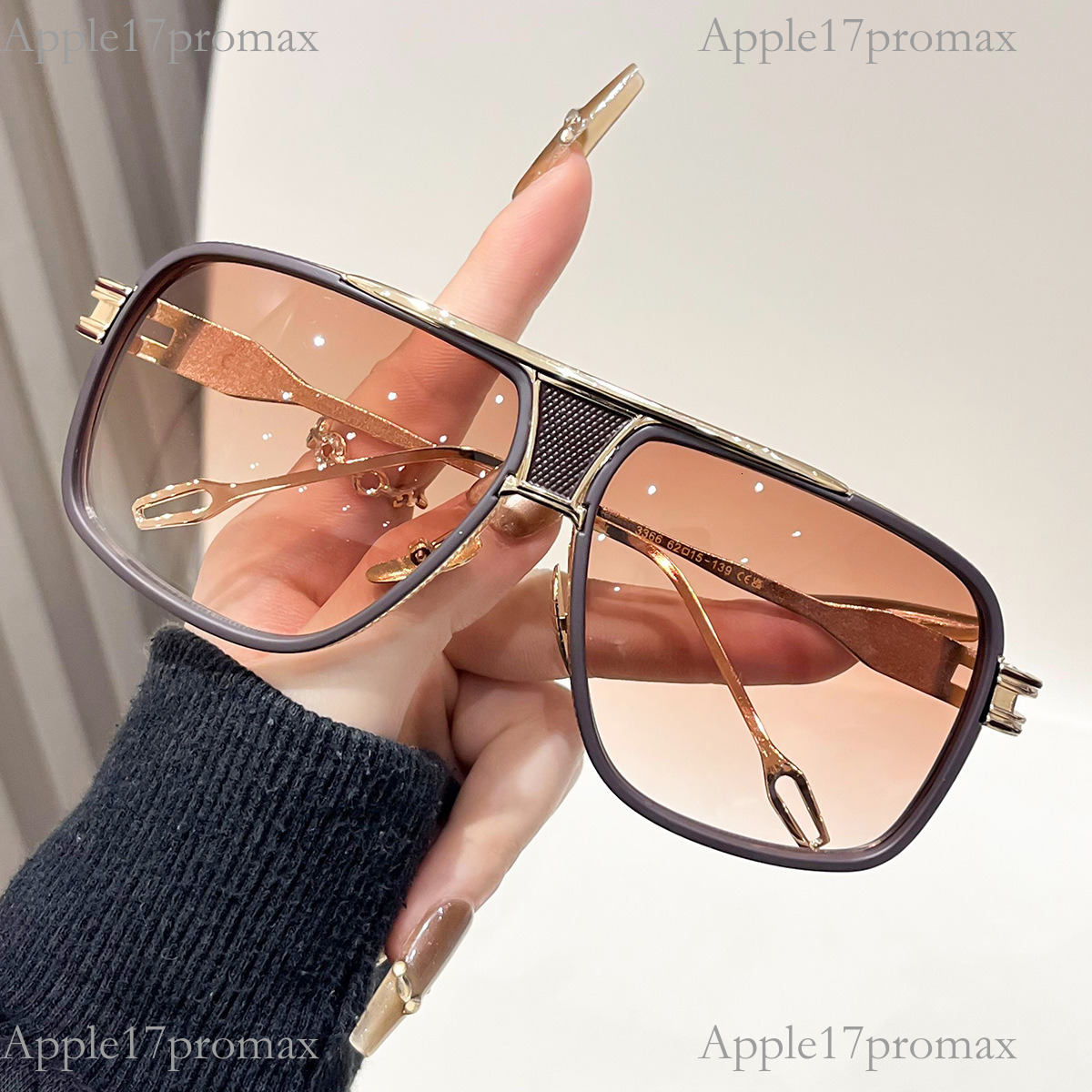Luxury Brand Designer European And American Fashion Retro Metal Women's Large Frame Trendy Personality Toad Glasses Round Face Sunglasses High-en