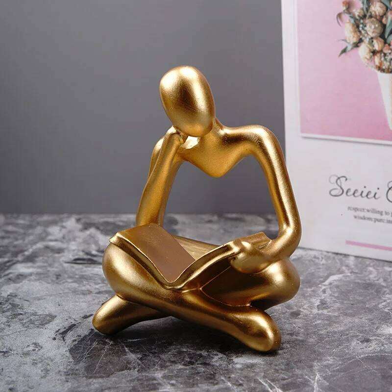 Vilead Nordic Abstract Reading Book Statue Resin Figurine Office Home Decoration Desktop Decor Handmade Crafts Sculpture Modern Y260202