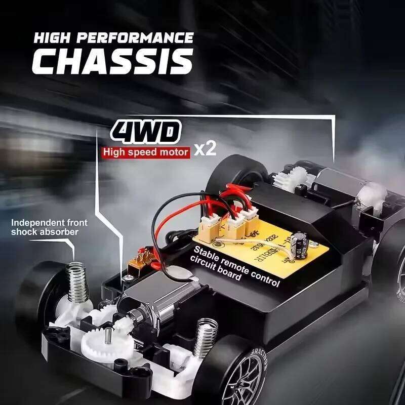 4WD RC Drift Car With LED Light 2.4G Radio 20KM/h High Speed Remote Control Racing Cars Vehicle Model Toy Gift for Boy Girl Kid Y260131