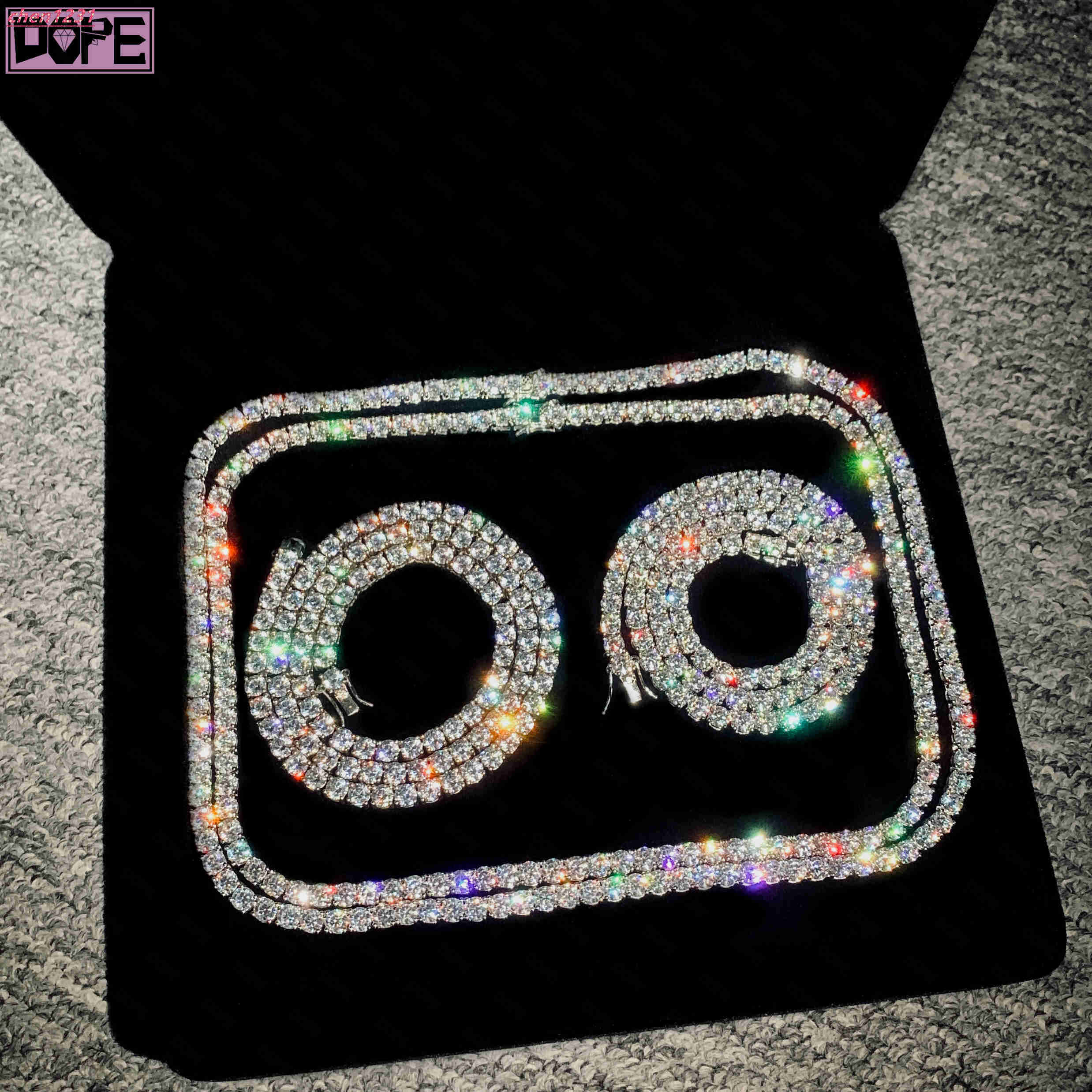 Wholesale 3mm 4mm 5mm Moissanite Chain 925 Silver Iced Out High Quality Hip Hop Moissanite Tennis Chain