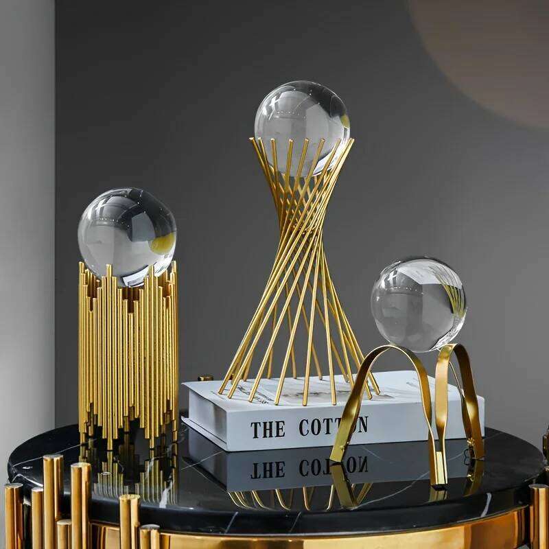 Nordic minimalist metal crafts abstract art ornaments porch living room TV cabinet office desktop creative home decoration Y260202