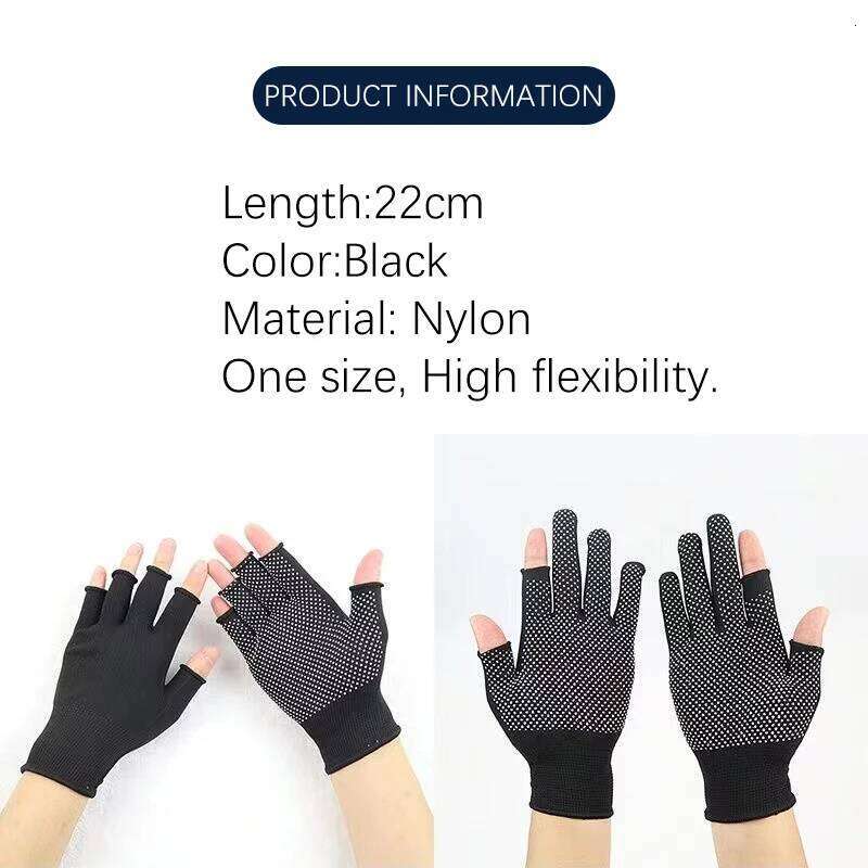 DNDYUJU Nylon Anti-slip Two Fingers Dispensing Cut Outdoor Sports Breathable Fishing Gloves Half Finger XJ260202