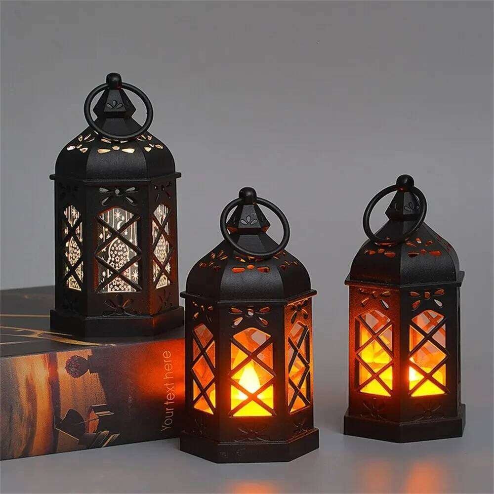 1pack Mini Lantern Candle Decorative Outdoor Wall Lanterns Table Centerpiece for Wedding Halloween Christmas Y260131