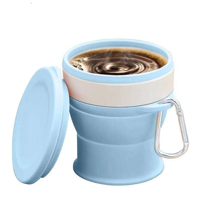 250ml Reusable Travelling Folding Camping Silicone Small Portable Mug Expandable coffee Water Pocket Cup Z260202