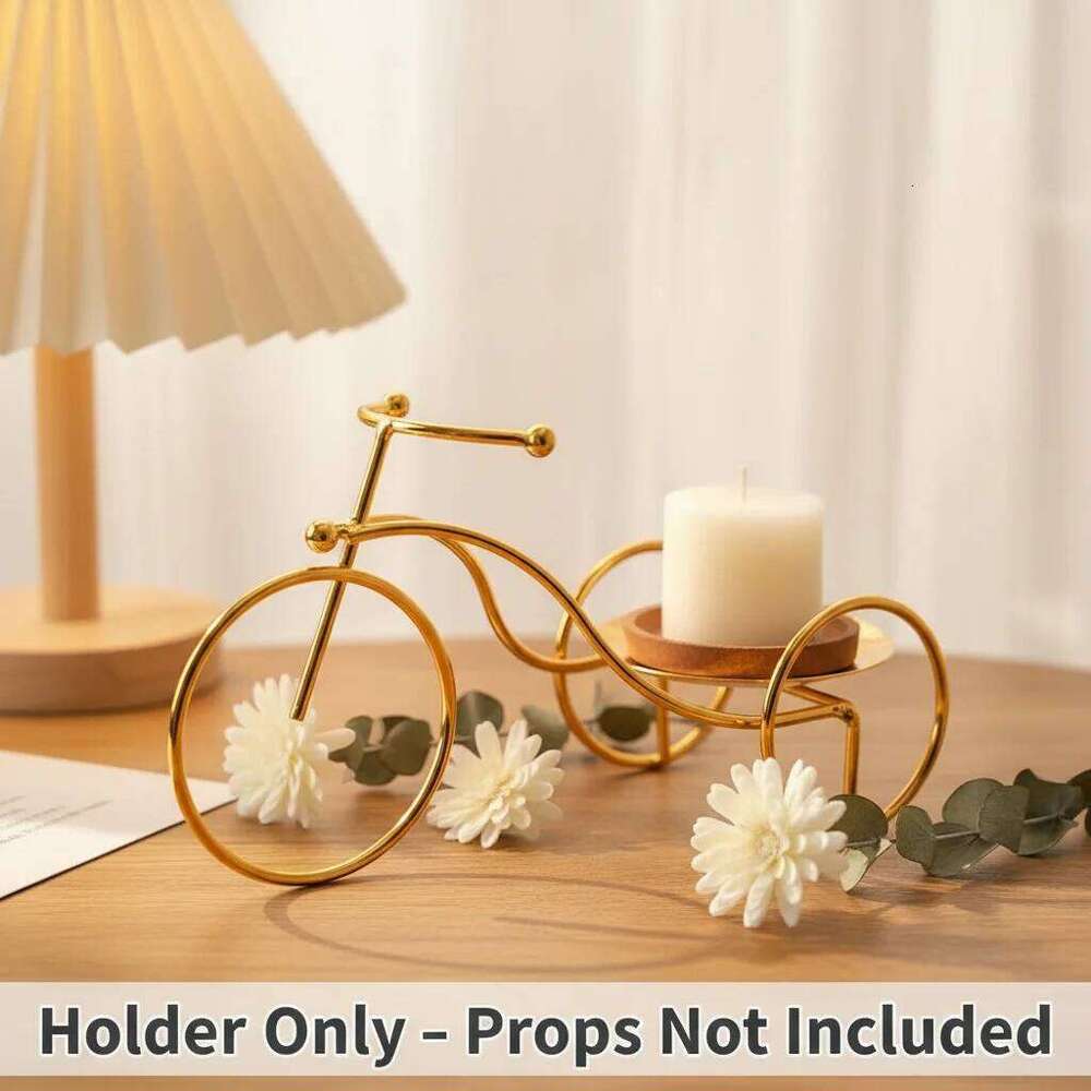 Metal Bicycle Candle Holder / Diffuser Stand, Decorative Tricycle Rack, 2 Colors Black/Gold, Creative Home Decor Gift, Y260131