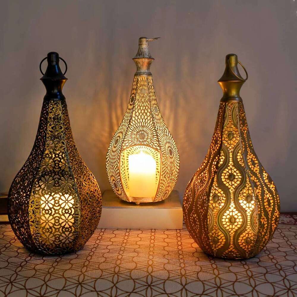 Elegant Metal Candle Holder - Decorative Tabletop Lantern Home, Perfect for Chinese New Year & Ramadan Celebrations Y260131