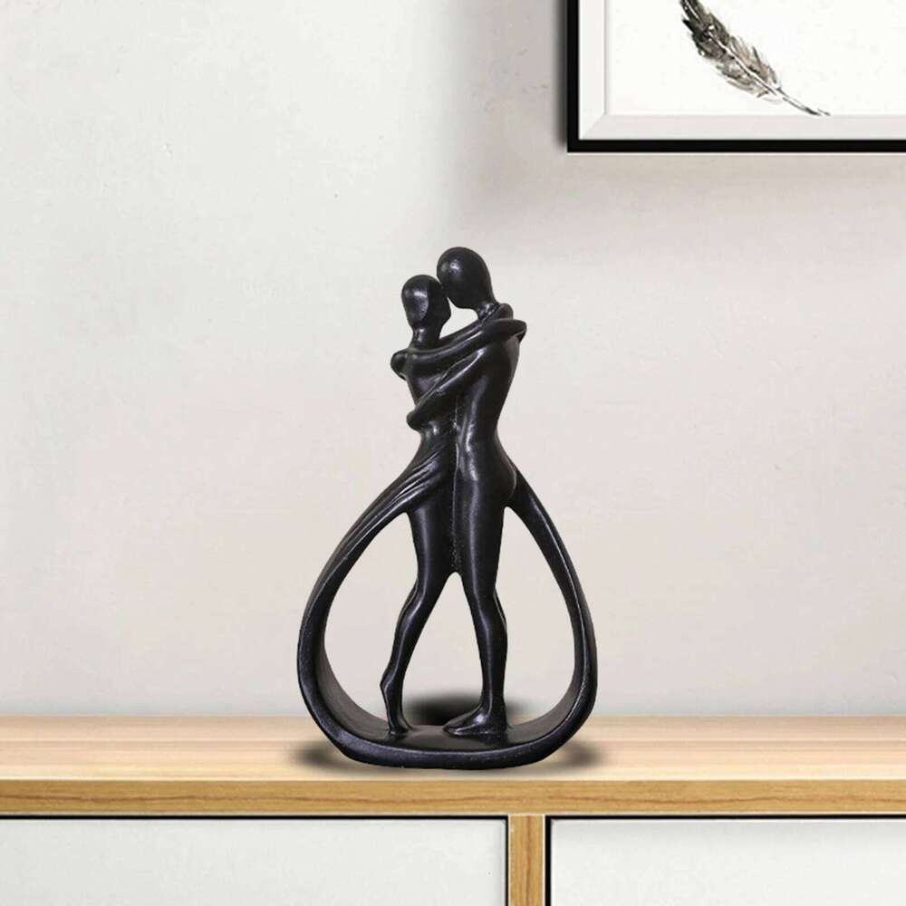 Resin Crafts Table Centerpiece Hugging Couple Abstract Figurine for Bookshelf Desk Home Office Fireplace Y260202