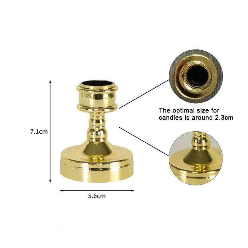 2pcs Silver Gold Rod Wax Base For Wedding Party Festival Candlestick Home Decor Candle Holders Y260131