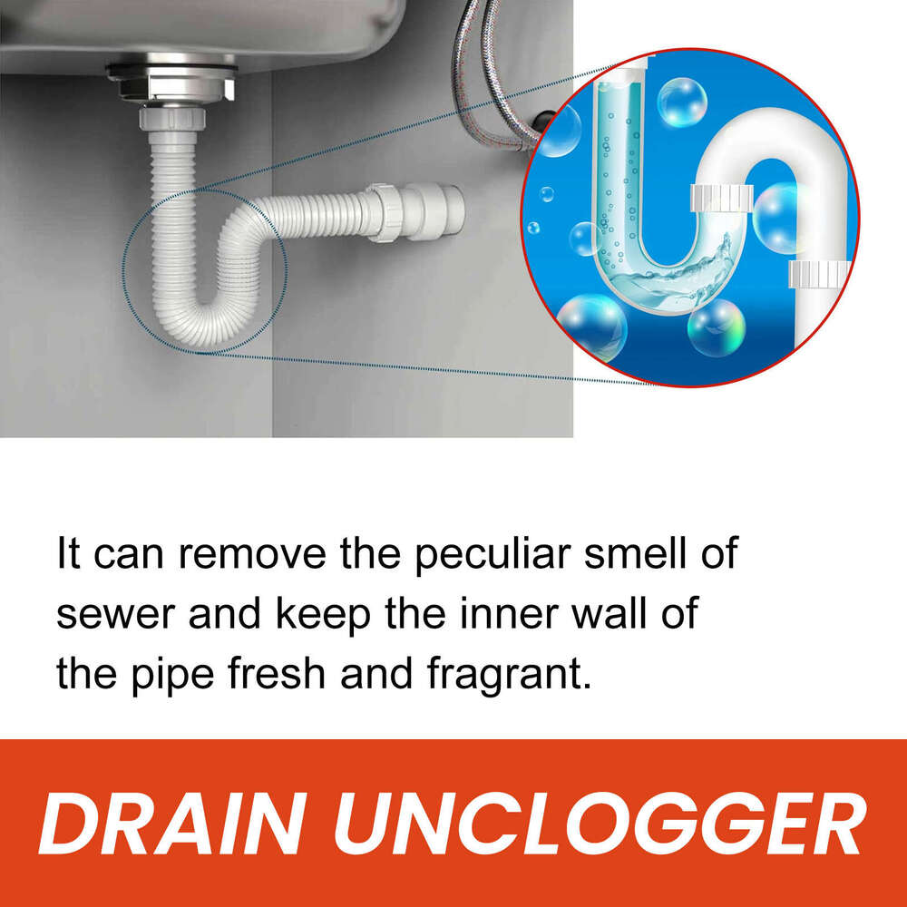 Jakehoe Pipe Cleaner Dissolver for Unclogging Toilets, Drains, Kitchen Sink, Oil Stains, Odor Removal S260202