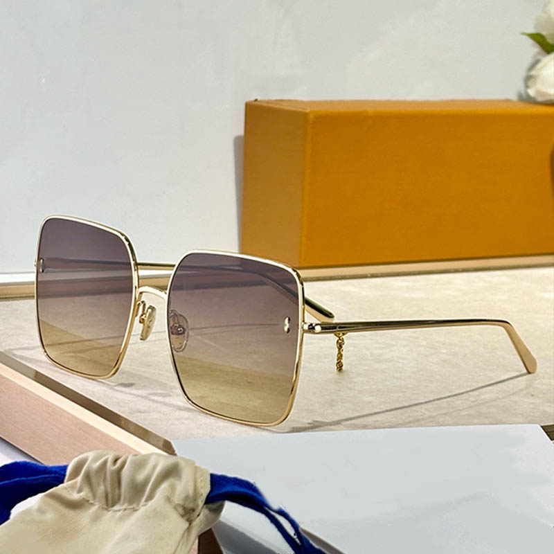 Luxury Women Man Popular Square Shape Sunglasses Z1720U Designer Gold Color Full Frame Eyewear Outdoor Vacation UV400 Protective Glasses