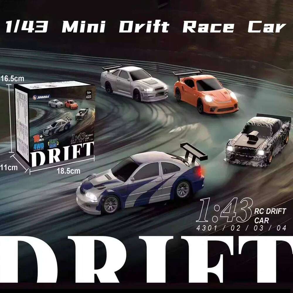 4WD RC Drift 1/43 Scale 2.4G Wireless Radio Controlled Mini Racing Model High-Speed Drift Remote Control Car Toy Gift Y260131
