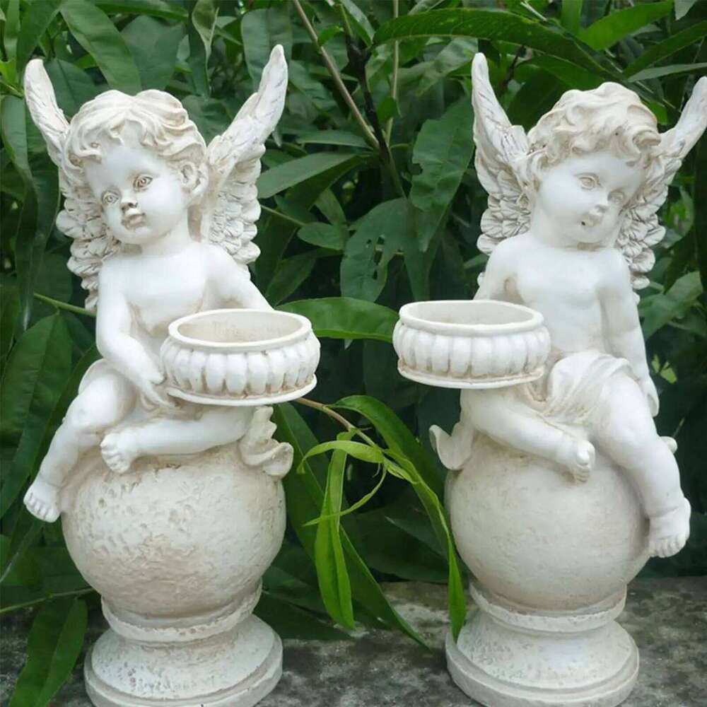 Angel Statue Tea Light Cherub Sculpture Without Candle Tealight Holder for Condolence Love Bereavement Gift Y260131