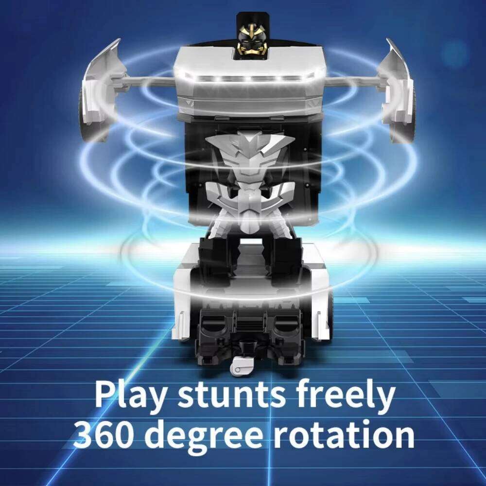 2.4GHz Remote Control Transforming Robot Car Toy with LED Lights,360 Spin, Drift Mode,One-Button Deformation,Gift for Boys 4-8+ Y260131