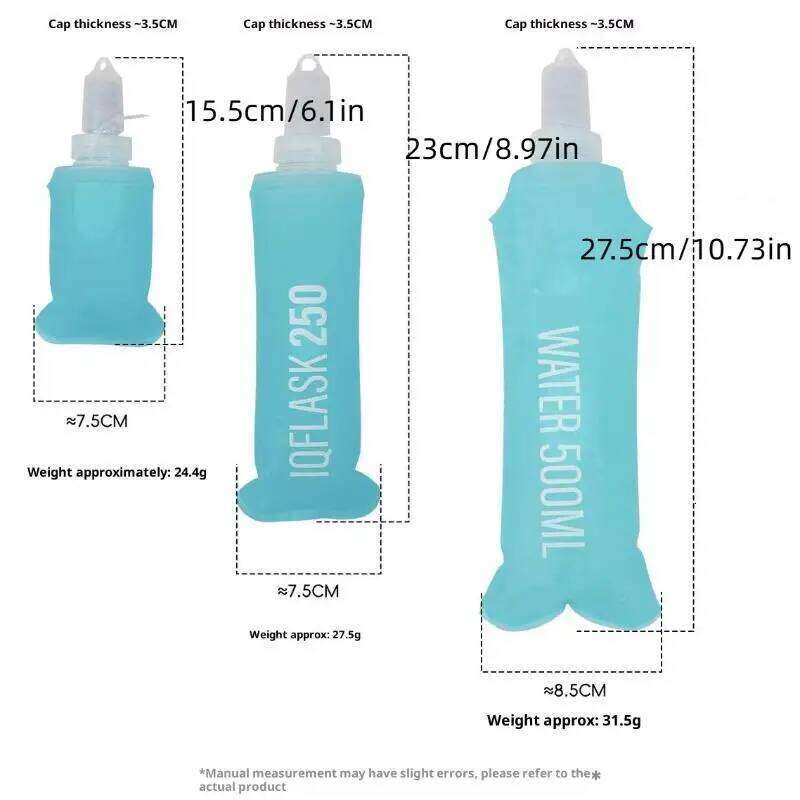 Portable Folding Water Bottle TPU Collapsible Soft Flask Outdoor Sport Hiking Camping Running Z260202