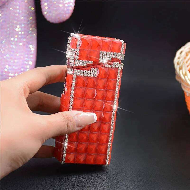 Rhinestone Fine Case Automatically Bounces 20 Slender Cases, Women's Full Drill Extended Creative Cigarette W260202