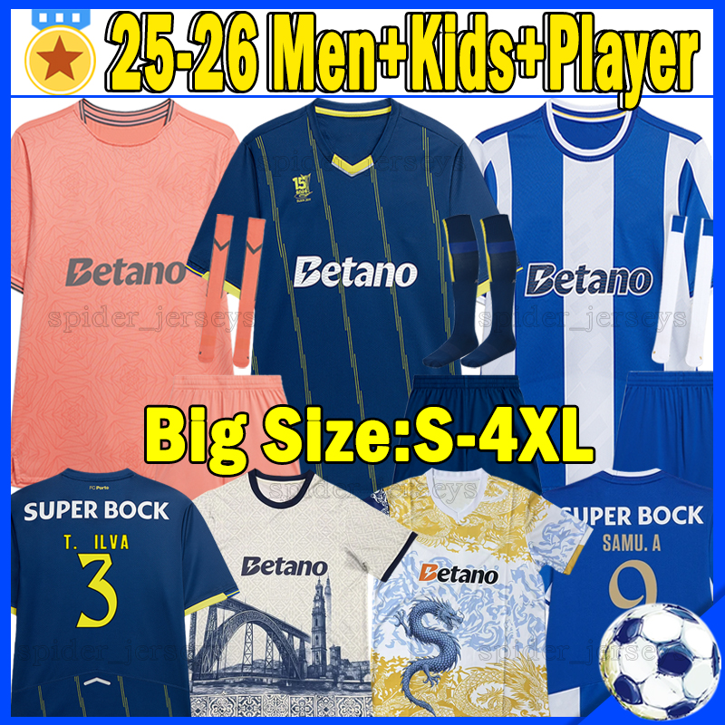 XXXL 4XL 25-26 Porto Soccer Jerseys Retro T. SILVA BORJA SAINZ W.GOMES SAMU.A PEPE FROHOLDT Football Shirts 2025 2026 VARELA Player Version Men Uniforms Kids Kits sets