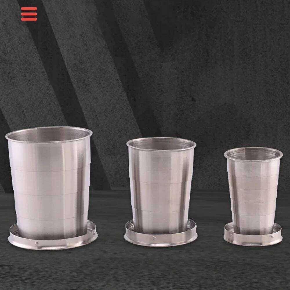 Outdoor portable camping metal stainless steel telescopic folding drink cup Z260202
