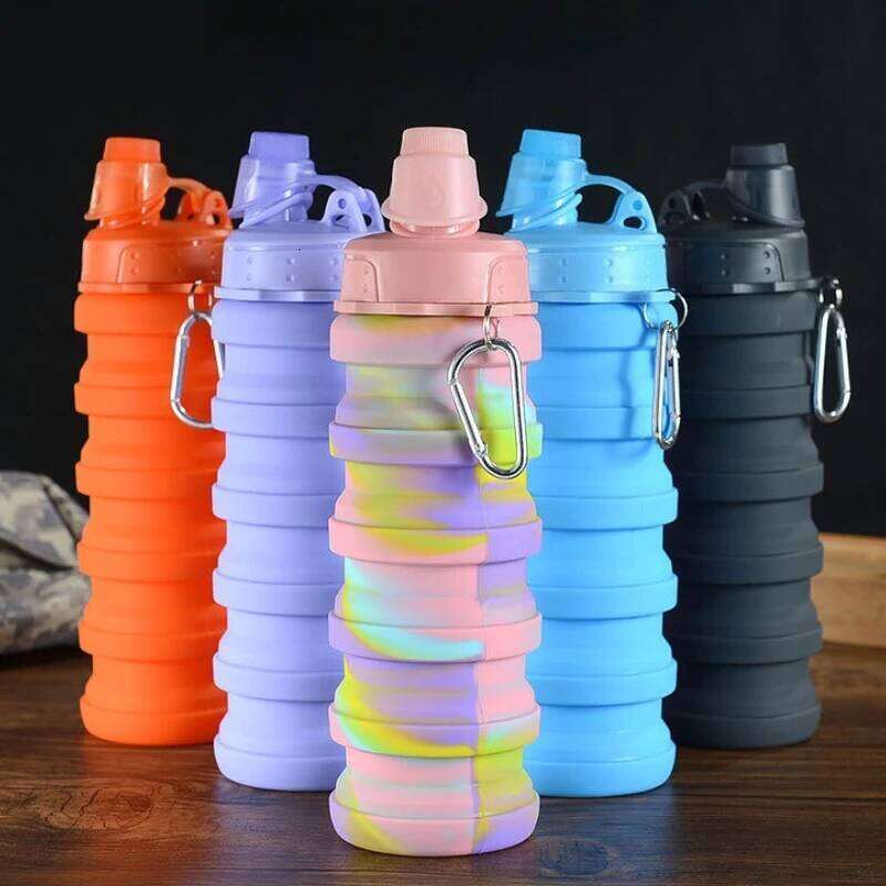 Outdoors Folding with Hanging Hole Creative Water Cup Portable Washing Fashion Travel Sport Silicone Cups Z260202
