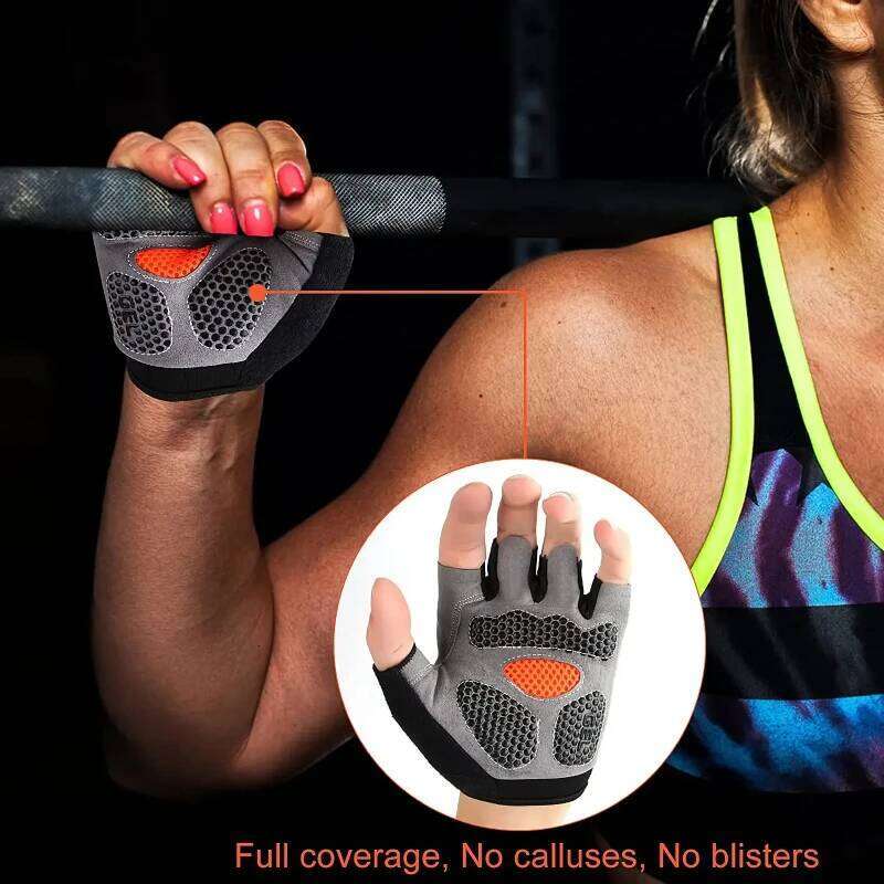 Gym Women Men Weightlifting Dumbbell Fitness Sport Training Exercise Non Slip Breathable Fingerless Cycling Gloves XJ260202