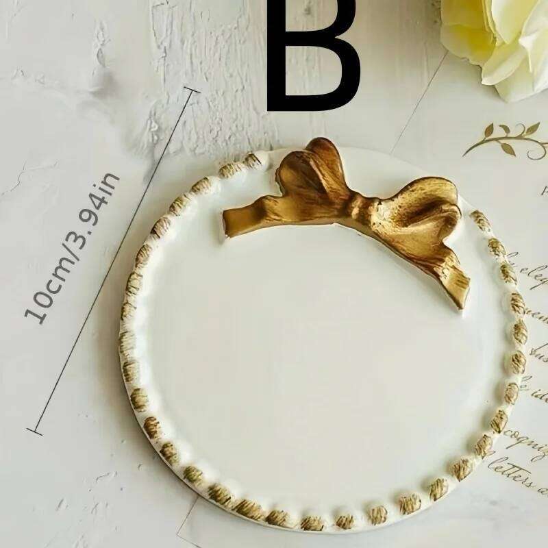 1pc Ins Pad Base Home Storage Photography Ornaments Retro Round Tray Small Candle Holder Halloween Y260131