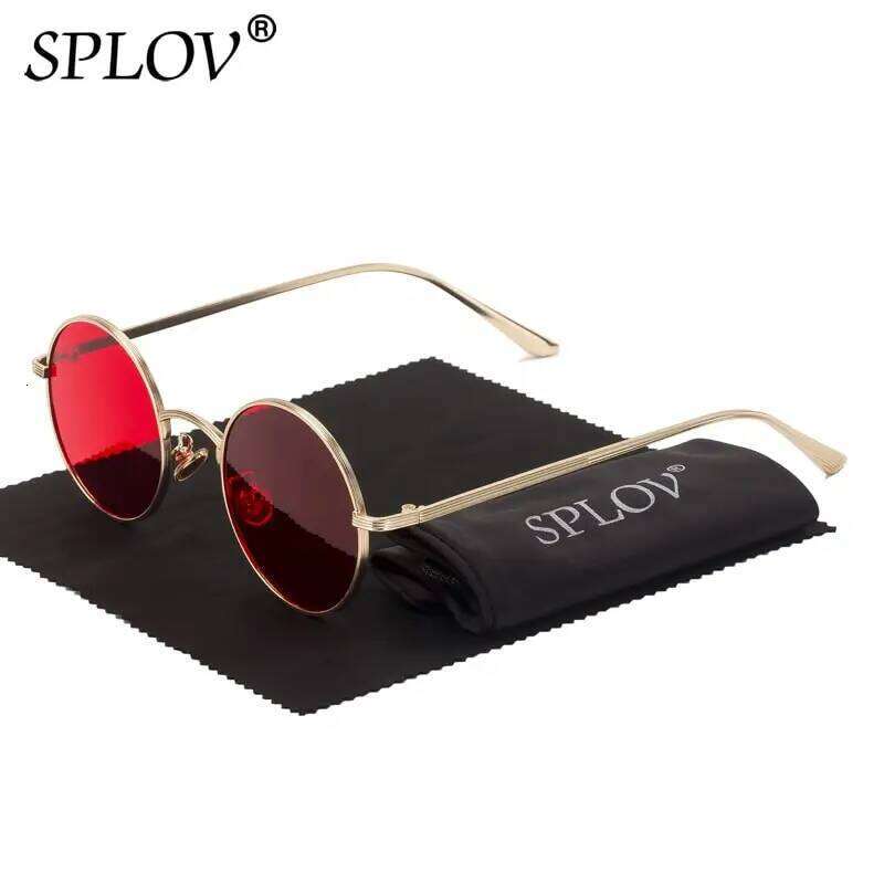 SPLOV Vintage Men Sunglasses Women Retro Punk Style Round Metal Frame Colorful Lens Sun Glasses Fashion Eyewear Gafas sol mujer H260202