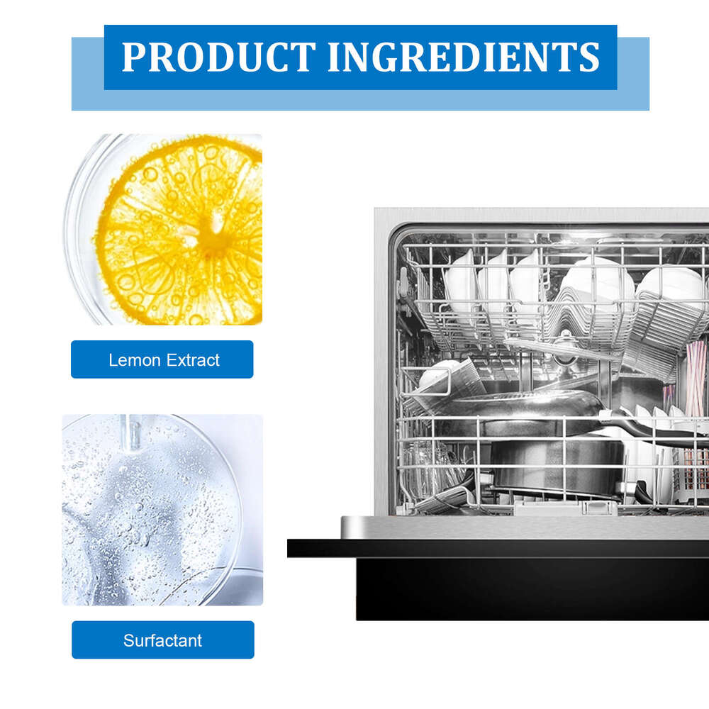 Dishwasher Detergent Cleaning Oil Stain Removal Odor Reduction Kitchen Tableware Care Cleaner S260202