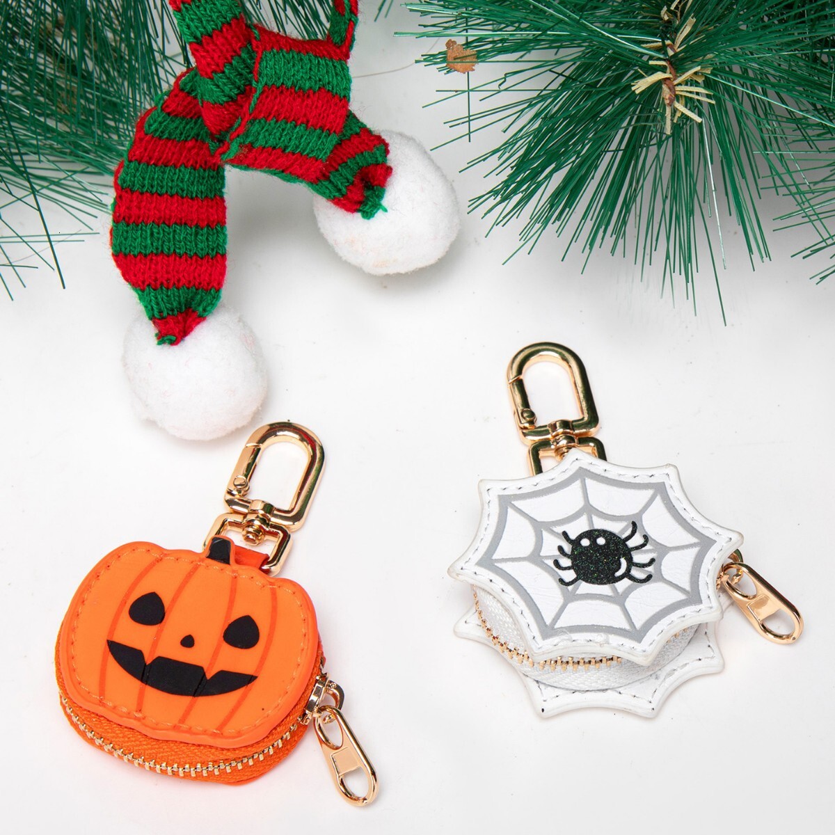 Bag Charm Key Chain Purse Accessory 3D Pumpkin Pendant Keychain Fashion Exquisite Mini Bag Charm Personalized Creative Halloween Gift
