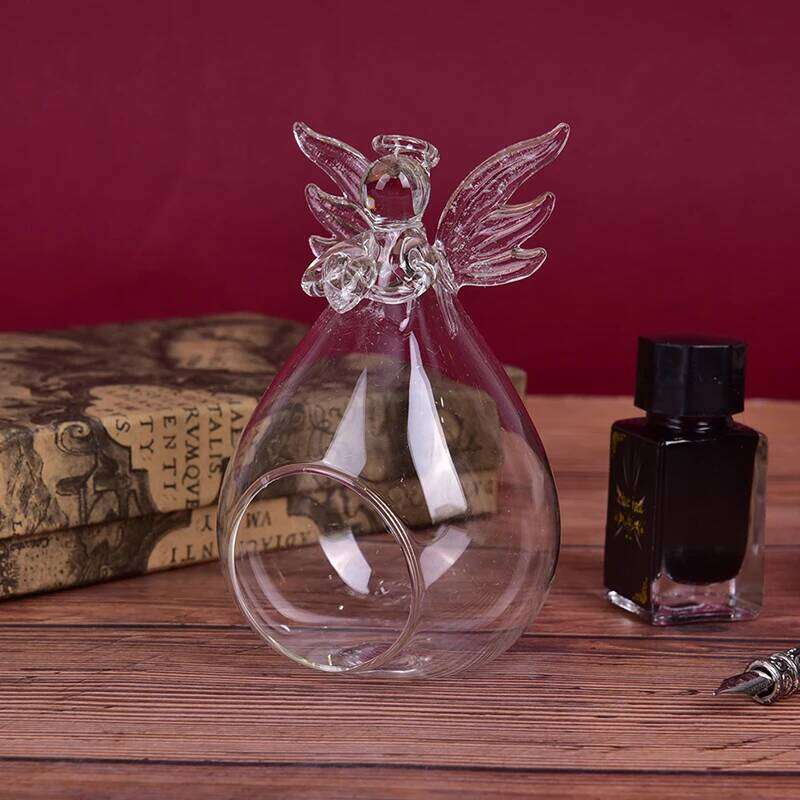 Angel Glass Tea Light Candle Holder Home Party Decor Candlestick Storage Holders Y260131
