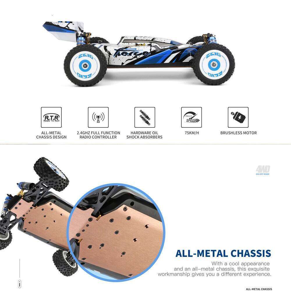 WLtoys 1/12 124017 75KM/H RC Car Brushless Vehicle 55KM/H 4WD Electric High Speed Drift 2.4G Remote Control Toys Y260131