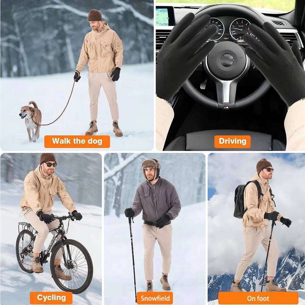 Winter Gloves, Touch Screen Anti-Slip Warm Liners Cycling Biking Sporting Driving Skiing for Men Women XJ260202