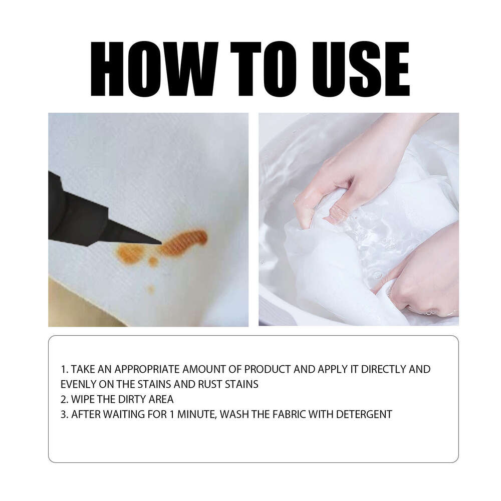Jakehoe Fabric Rust Stain Remover Clothes Stubborn Stains Yellow Edge Cleaning Color Protection Multi-Effect Cleaner S260202