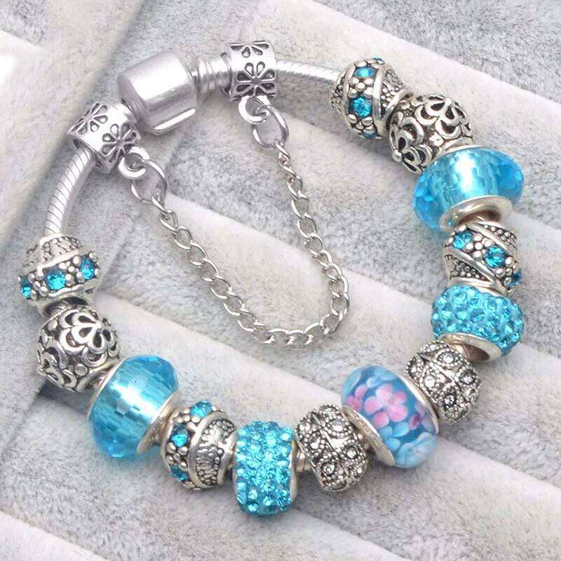 Christmas Gift Crystal Round Charm Fits Original Beads Bracelets Bangles For Women Couple Pulsera Jewelry H260202