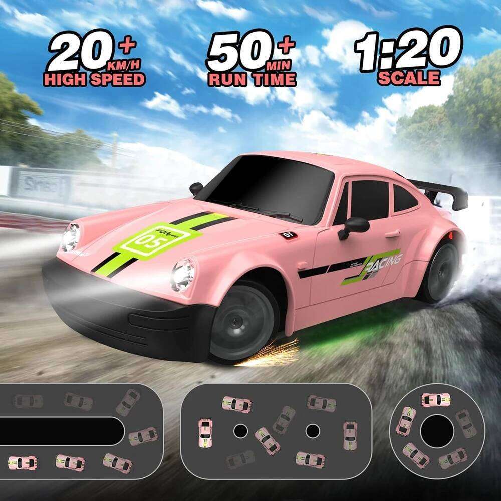 Remote Control RC Drift Car 2.4GHz 1:20 4WD 20KM/H High Speed Vehicle with LED Lights Racing Toy for Children Kids Adults Y260131