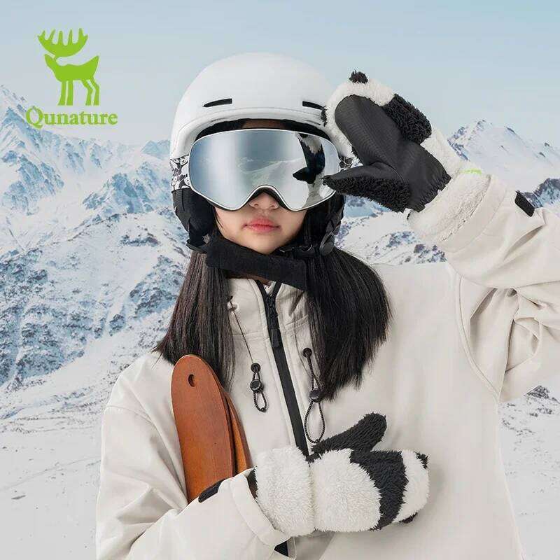 Qunature Parent-child panda Skiing Thermal Keep Warm Hiking Snowboarding Full Finger Gloves Winter Sports Accessories XJ260202