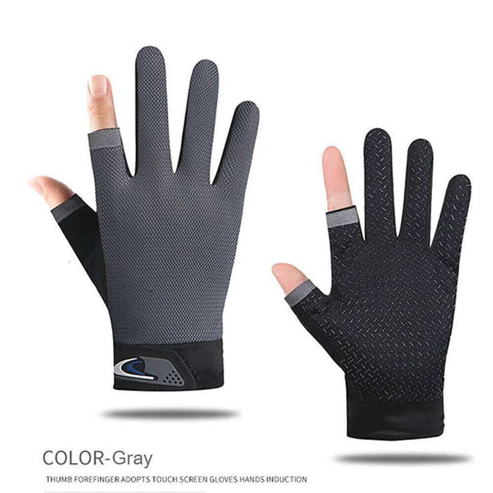 1 Pair Winter Gloves 2 Cut Fingers Sport Cycling Mitten Men Women Breathable Anti-slip Fishing Wear for Pesca Fitness XJ260202